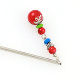 Tribal Style Red Beads Tassel Hair Stick