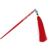 Floral Chopstick Hair Stick with Bead and Tassels (pc)