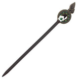 Wood Stick with Calla Lily Metal Piece and Shell Flower Green