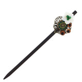 Wood Stick with Mother-of-Pearl Flower and Beads