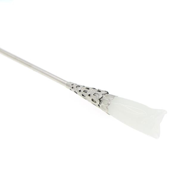 White Glass Lampwork Beads Hair Stick Yulan