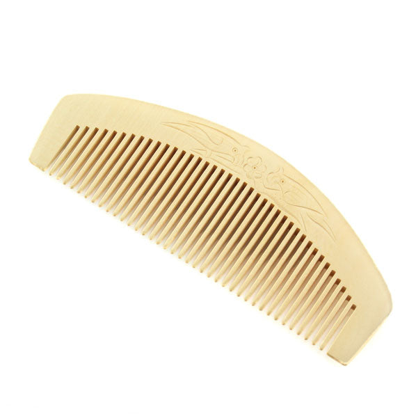 Crystalmood Carved Seamless Boxwood Hair Comb Dome