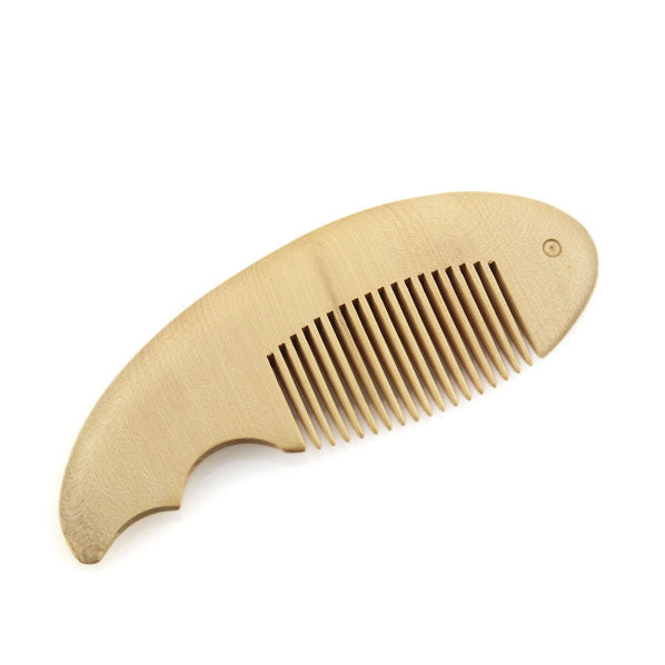 Crystalmood Carved Seamless Boxwood Pocket Hair Comb Fish