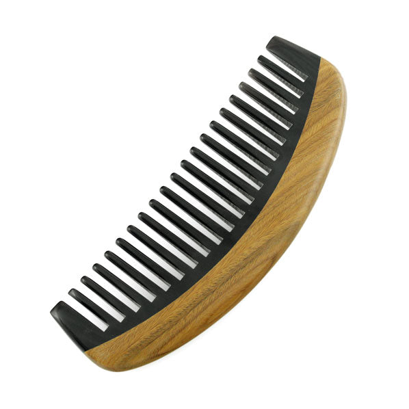Natural Black Buffalo Horn Hair Comb Fine Toothed Comb Wooden