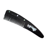 Crystalmood Buffalo Horn Shell Decorated Hair Comb with Handle