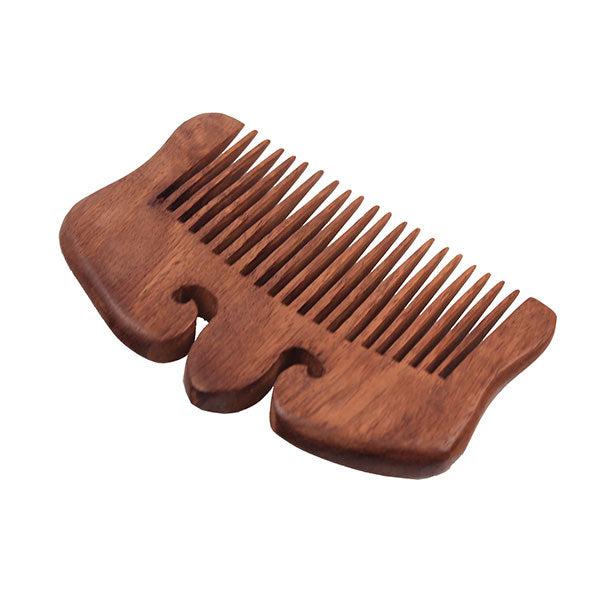 Crystalmood Carved Bubinga Wood Wide-Tooth Pocket Comb Cloud