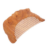 Rosewood Seamless Carved Flower and Leaves Dome Pocket Hair Comb