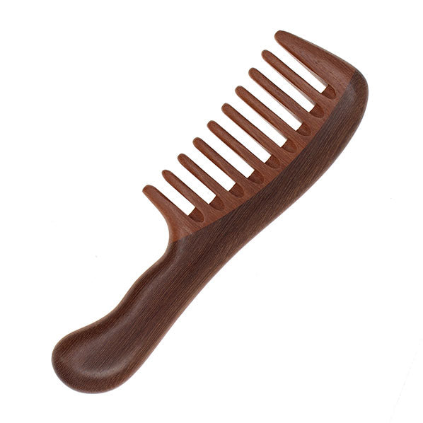 Crystalmood Handmade Wide-Tooth Rosewood Hair Comb with Handle