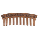 Peachwood Carved Single-Side Emgraved Pattern Seamless Hair Comb