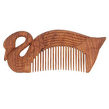 Rosewood Carved Swan Seamless Hair Comb