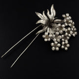 Handmade Miao Filigreed Floral Costume 2-Prong Hair Stick