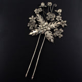 Handmade Flowers Miao Filigreed 2-Prong Hair Stick