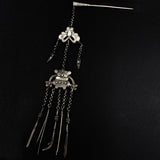 Handmade Miao Filigreed Butterfly Hair Stick with Long Tassels