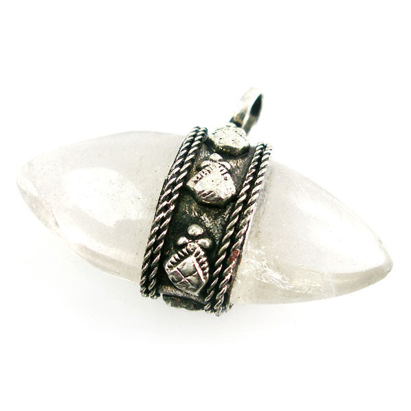 Tibetan Silver and Crystal Pendant