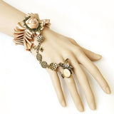 Champagne Rose Bracelet w/ Linked Butterfly Ring Set