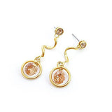 Swarovski Rhinestone Gold Swirl Pin-back Earrings