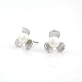 Pearl and Rhinestone Floral Earstuds