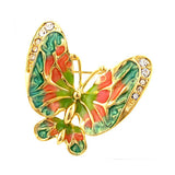 LUX Colorful Enamel Butterfly Brooch with Swarovski Rhinestones