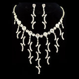 LUX Swarovski Rhinestone Wave Bridal Necklace Earring Set