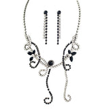 LUX Swarovski Rhinestone Black & White Abstract Bridal Jewelry Set