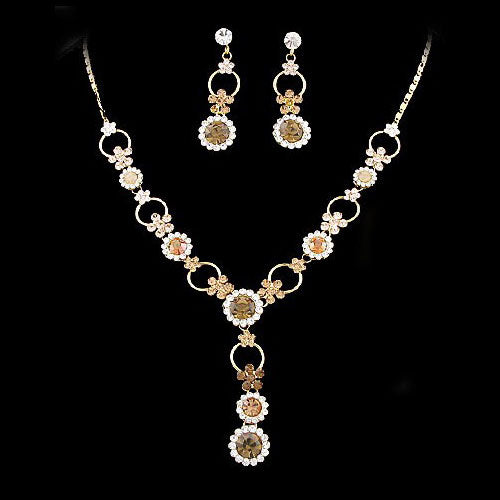 Burgundy Swarovski Crystal Earrings & Necklace Set w/ Rhinestones - Pink  Princess