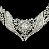 Vintage Style Rhinestone Bridal Necklace Earrings Set