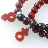 Lover 8mm Natural Red Agate Bracelet with Pendant [Sold in Pair]