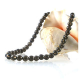 7mm 128-side Faceted Natural Smokey Quartz Necklace