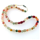 6mm Round and 8mm Oval Natural Rainbow Rutilated Quartz (Hair Quartz) Necklace