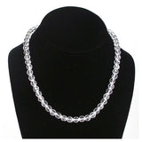7mm 64-side Faceted Natural Twist Rock Crystal Necklace