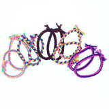 Pack of 10 Braided Colorful Elastic Bands Ponytail Holders [2 ea x 5 colors] D