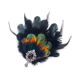 Colorful 3-in-1 Feather Hair Clip Brooch and Necklace