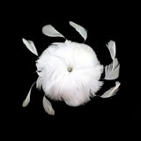 White Feather Wedding Floral Hair Clip