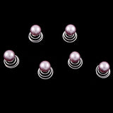 Purple Glass Pearl Spiral Bridal Hair Pin (Set of 6)