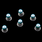 Blue Glass Pearl Spiral Bridal Hair Pin (Set of 6)