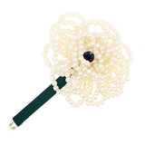 White Pearl Beaded Flower Hair Clip [pc]