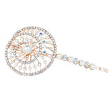 Gold Finish Swirl Pearl and Rhinestone Bridal Hair Clip [pc]