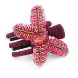 Hand Beaded Sequined Butterfly Hair Claw Burgundy