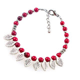 Tibetan Silver and Coral Bracelet with Tassels