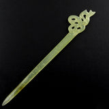 Exquisite Hand Carved Xiu Jade Hair Stick Ribbon