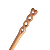 CrystalMood Handmade Carved Wood Hair Stick Twist 7" Ebony
