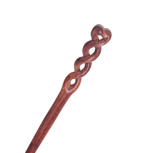 CrystalMood Handmade Carved Wood Hair Stick Twist