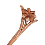 Crystalmood Handmade Wood Carved Hair Stick 7-Petal Flower