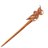 CrystalMood Handmade Carved Wood Hair Stick Butterfly 7.2" Boxwood