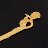 CrystalMood Handmade Carved Wood Hair Stick Sprout 6.85" Peachwood