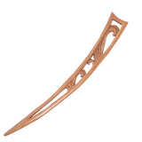 CrystalMood Handmade Carved Wood Curved Hair Stick 7" Peachwood