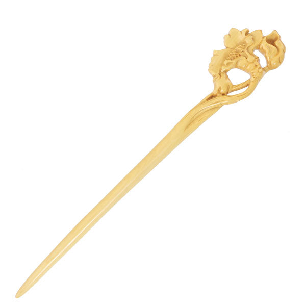 CrystalMood Handmade Carved Wood Hair Stick Cotton-rose