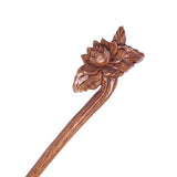 CrystalMood Handmade Carved Wood Hair Stick Peony Flower
