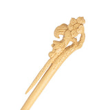 CrystalMood Handmade Carved Wood Hair Stick Narcissus 6.25" Boxwood