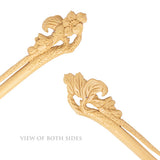 CrystalMood Handmade Carved Wood Hair Stick Narcissus 6.25" Boxwood